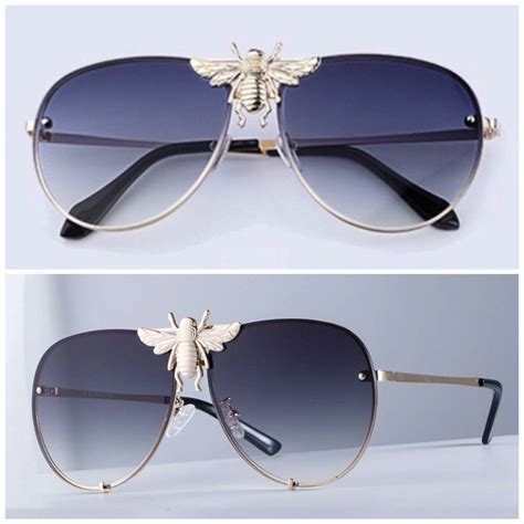 gucci bumble bee glasses|gucci 59mm aviator sunglasses.